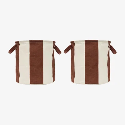 Nordic Nest OYOY Kara storage basket medium 32xØ32 cm 2-pack Nutmeg