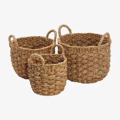 Nordic Nest Esther storage basket round 3-pack Natural