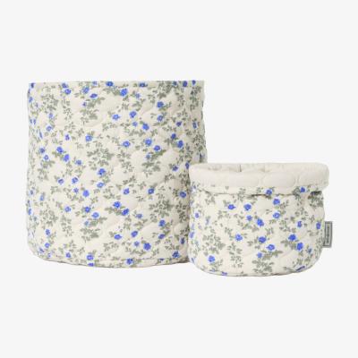 Nordic Nest Garbo&Friends Dainty satin quilted basket 2 pieces Ø20x20 cm + Ø30x30 cm