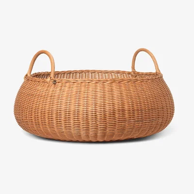 Nordic Nest Ferm Living Braided basket - low Natural