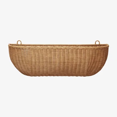 Nordic Nest Ferm Living Braided wall pocket wall basket 25x75 cm Natural