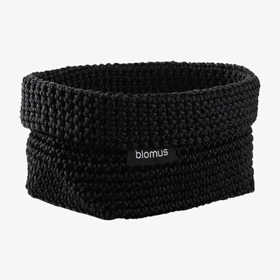 Nordic Nest blomus Tela textile basket M 10x15 cm Black