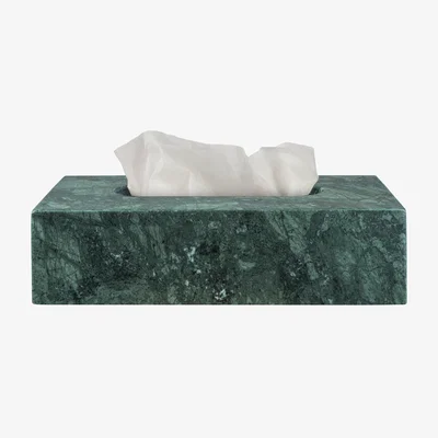 Nordic Nest Mette Ditmer Marble tissue box 14x25.5 cm Dark forest