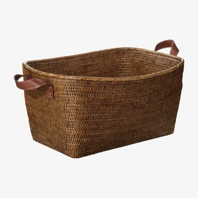 OKA Fairfax Rattan Basket, Large - Brown