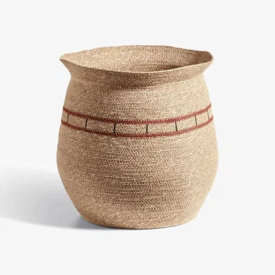 OKA OKA, Samudra Basket - Natural/Rust, Storage Baskets, Seagrass