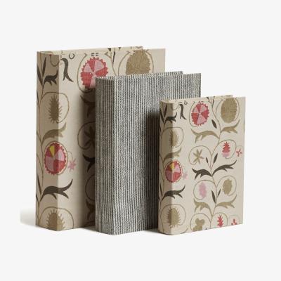 OKA OKA, Set of Three Sheki Box Files - Multi, Storage Boxes, Canvas/MDF Wood