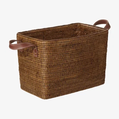 OKA OKA, Small Fairfax Rattan Basket - Brown, Storage Baskets, Rattan