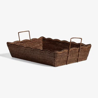 OKA OKA, Talasa Rectangular Rattan Basket - Antique Brown, Storage Baskets, Rattan