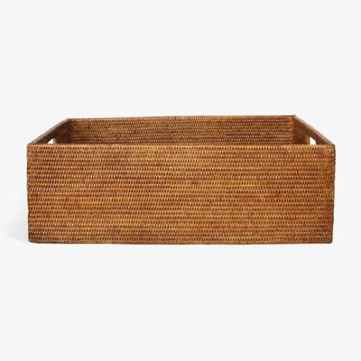 OKA OKA, Delta Rattan Box - Large - Brown, Storage Box