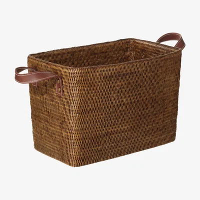OKA Fairfax Rattan Basket, Small - Brown