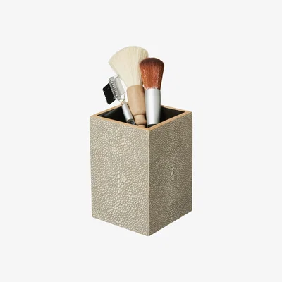 OKA Faux Shagreen Brush Holder - Taupe