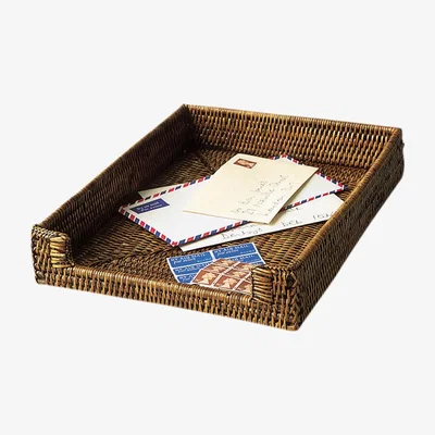 OKA Rattan A4 Paper & Letter Tray