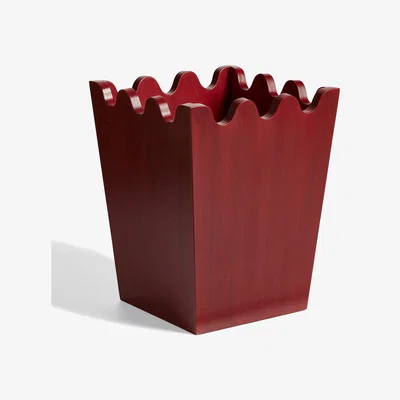 OKA OKA, Talasa Wastepaper Bin - Brushed Red, Waste Baskets