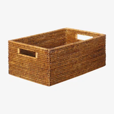 OKA Rattan Low Delta Storage Box, Small