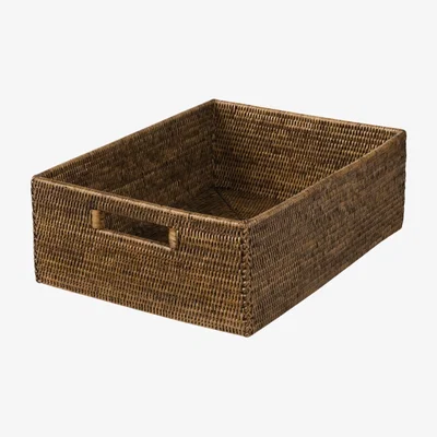 OKA OKA, Rattan Shelf Basket - Brown, Storage Baskets, Rattan
