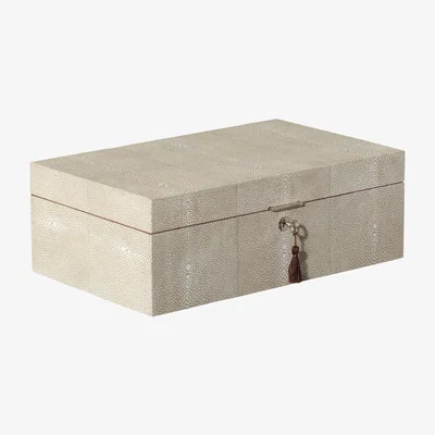 OKA Faux Shagreen Memory Box - Taupe