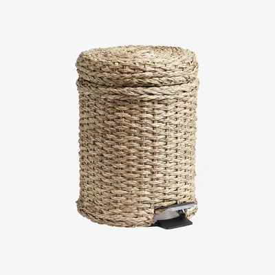 OKA Small Pandanus Pedal Bin - Natural