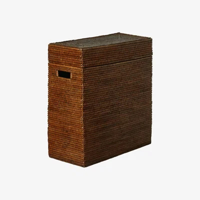 OKA OKA, Tisser Rattan Lidded Basket - Brown, Storage Baskets, Rattan