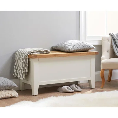 Oak&More Eden Oak and White Blanket Box