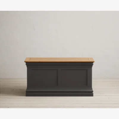 Oak&More Charwood Oak and Charcoal Painted Blanket Box