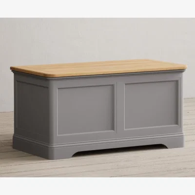 Oak&More Bridstow Oak and Light Grey Painted Blanket Box