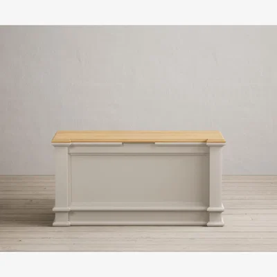 Oak&More Lawson Oak and Soft White Painted Blanket Box
