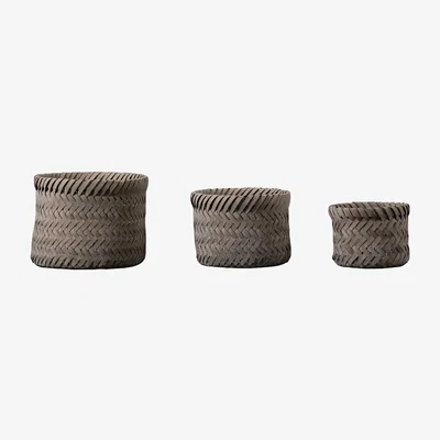 Olivia's Gallery Interiors Set of 3 Charlbury Basket Grey