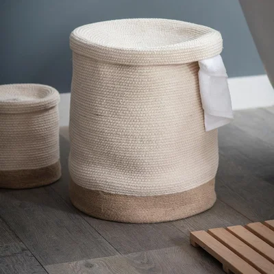 Olivia's Garden Trading Beckley Large Storage Basket in White & Natural
