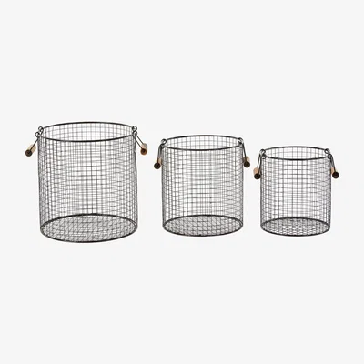 Olivia's Olivia's Set of 3 Zuri Black Wire Storage Baskets