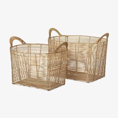 Olivia's Broste Copenhagen Safi Rectangular Basket Natural Brown