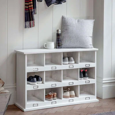 Olivia's Garden Trading Chedworth 12 Shoe Locker in Whitewash