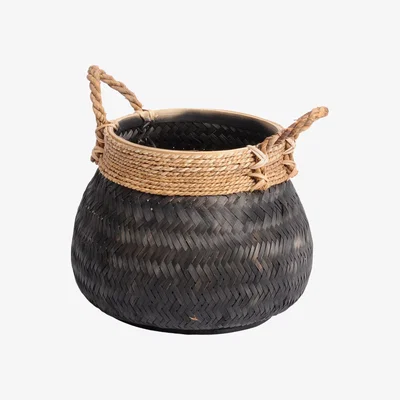 Olivia's Libra Matano Bamboo Basket 46x35cm Black