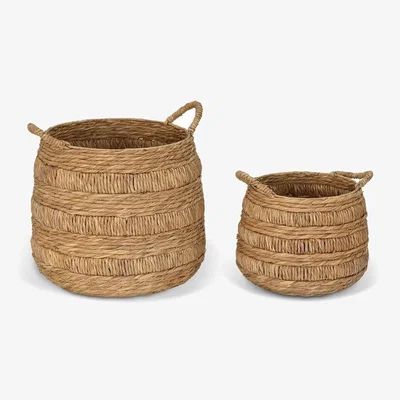 Olivia's Garden Trading Bilberry Woven Basket Round Set of 2
