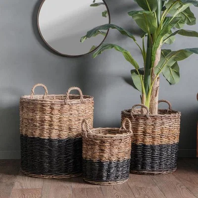 Olivia's Gallery Direct Ramon Baskets Black and Natural | Outlet