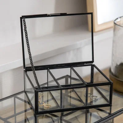 Olivia's Gallery Interiors Priscilla Jewellery Box Black / Small