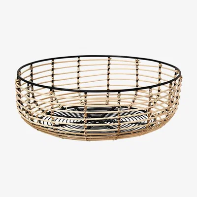 Olivia's Broste Copenhagen Lauge Basket Black And Natural / Small