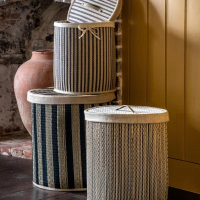 Olivia's Gallery Interiors Set of 3 Coste Laundry Basket Set Black And Natural