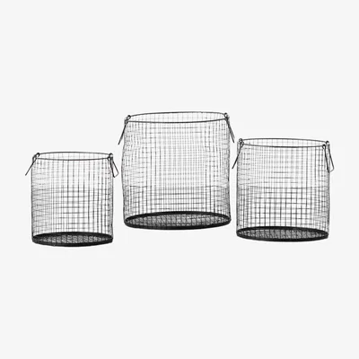 Olivia's Gallery Interiors Set of 3 Walker Wire Baskets Black