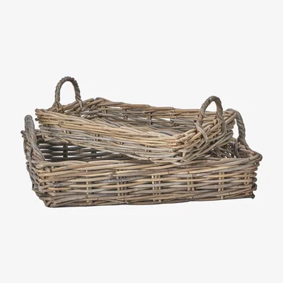 Olivia's Olivia's Set of 2 Kobi Tray Baskets in Grey