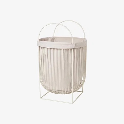 Olivia's Broste Copenhagen Arlid Laundry Basket in Light Grey