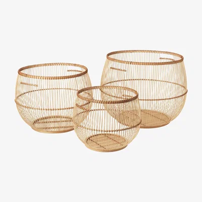 Olivia's Broste Copenhagen Set of 3 Soffy Bamboo Baskets