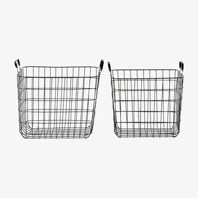 Olivia's Olivia's Set of 2 Roman Black Wire Storage Baskets