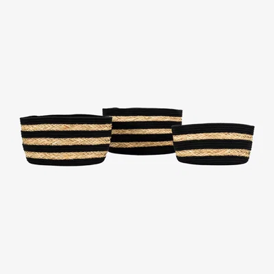 Olivia's Gallery Interiors Set of 3 Creed Oval Basket in Black