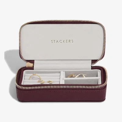 Downtown Stackers Medium Travel Jewellery Box - Burgundy