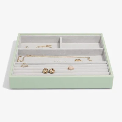 Downtown Stackers Classic 4 Section Ring and Bracelet Layer - Sage Green