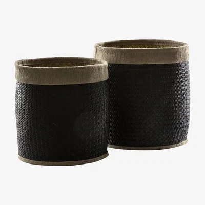 Perch and Parrow Alodora Set of Two Baskets in Black