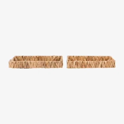 Perch and Parrow Savona Woven Trays in Natural