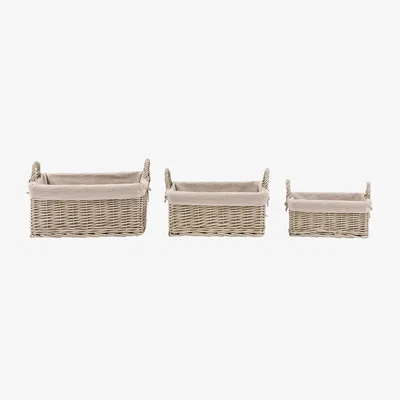 Perch and Parrow Ayla Lined Baskets in Natural, Set of 2