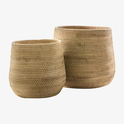 Perch and Parrow Anais Set of Two Rattan Baskets