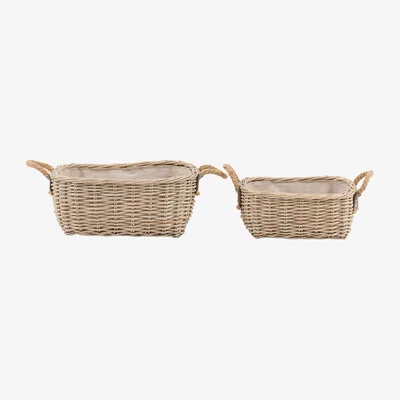 Perch and Parrow Vienna Oval Basket in Natural, Set of 2